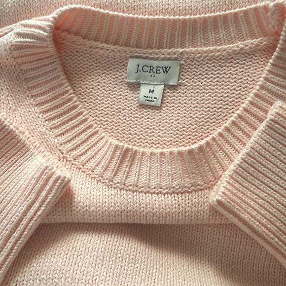 J. Crew Sweaters - J. Crew Pink Crew Neck Sweater with Decorative Trim